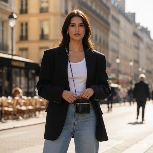 Chanel Black Mini Bag with Gold Chain 21 inch drop - Picture 2 of 16